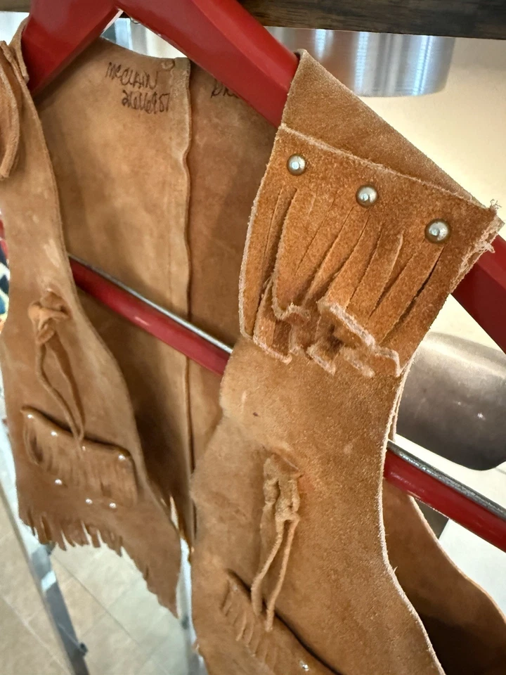 Chaleco Western de Cuero Años 50 Vintage Niños Vaquero Vaquera Suroeste Roy Rogers Foto 4 de 4