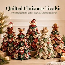 Quilted Christmas Tree DIY Kit Beginner Friendly Xmas Craft Kit Gift Decor