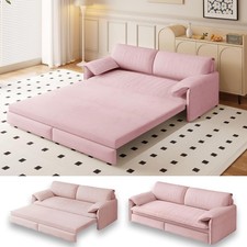 66" Queen Size 3-in-1 Convertible Sleeper Sofa Futon Sofa Bed w/ Pull Out Bed