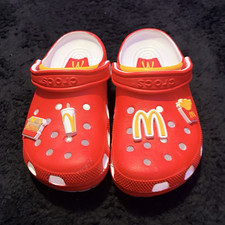 Crocs McDonald's Red Clog Slip-On Rubber Shoes US 8 UK/AU 6