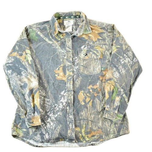 Vintage 1990s Mossy Oak Apparel Realtree Camo Button Up Shirt Women's XL