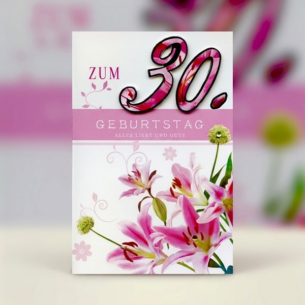 30. Geburtstag Geburtstagskarte Frau GlüCkwunschkarte Blumen Geburtstag Birthday-image