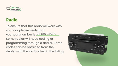 2012-2012 Nissan Quest Am Fm Cd Player Radio Receiver TIOR4 - Bild 2 von 9