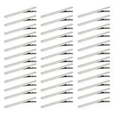 Alligator Curl Clips Flat Single Prong Hair Styling Accessories Silver 60 PCS