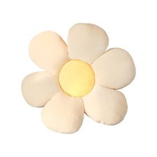 Blumen-Fußpolster Tatami Plüsch Deko 40x40 cm Weiß Gelb
