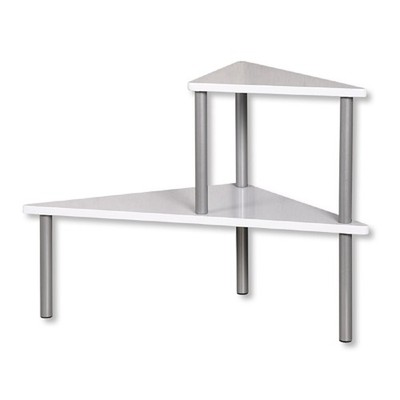 Kesper 2 Tier Kitchen Shelf Kitchen Corner Shelf, Metal, White