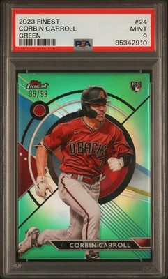 2023 Topps Finest #24 Corbin Carroll Green PSA 9