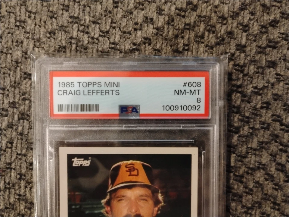 1985 Topps Mini Craig Lefferts PSA 8 Low Pop - Image 2 of 4