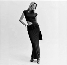 Reformation Kiana Knit Dress Sz M Black