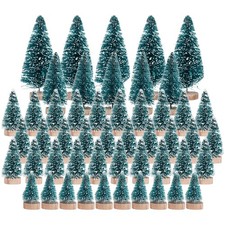 2X(50 Stück Miniatur Künstlicher Weihnachtsbaum Klein Schnee Frost Bäume Kiefer8992