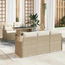 Ensemble de canapé de jardin avec coussin 6 pcs Poly Rattan Canapé Set vidaXL vi