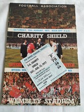 1977 Liverpool v Manchester United prog & ticket - Charity Shield Wembley