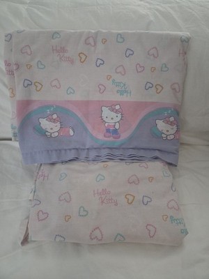 2004 Hello Kitty Sheet Set Sanrio Vintage Twin No Pillow Case 