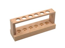 Eisco Labs Economy Test Tube Rack, Holds 6 22mm Tubes - Unfinished Hardwood
