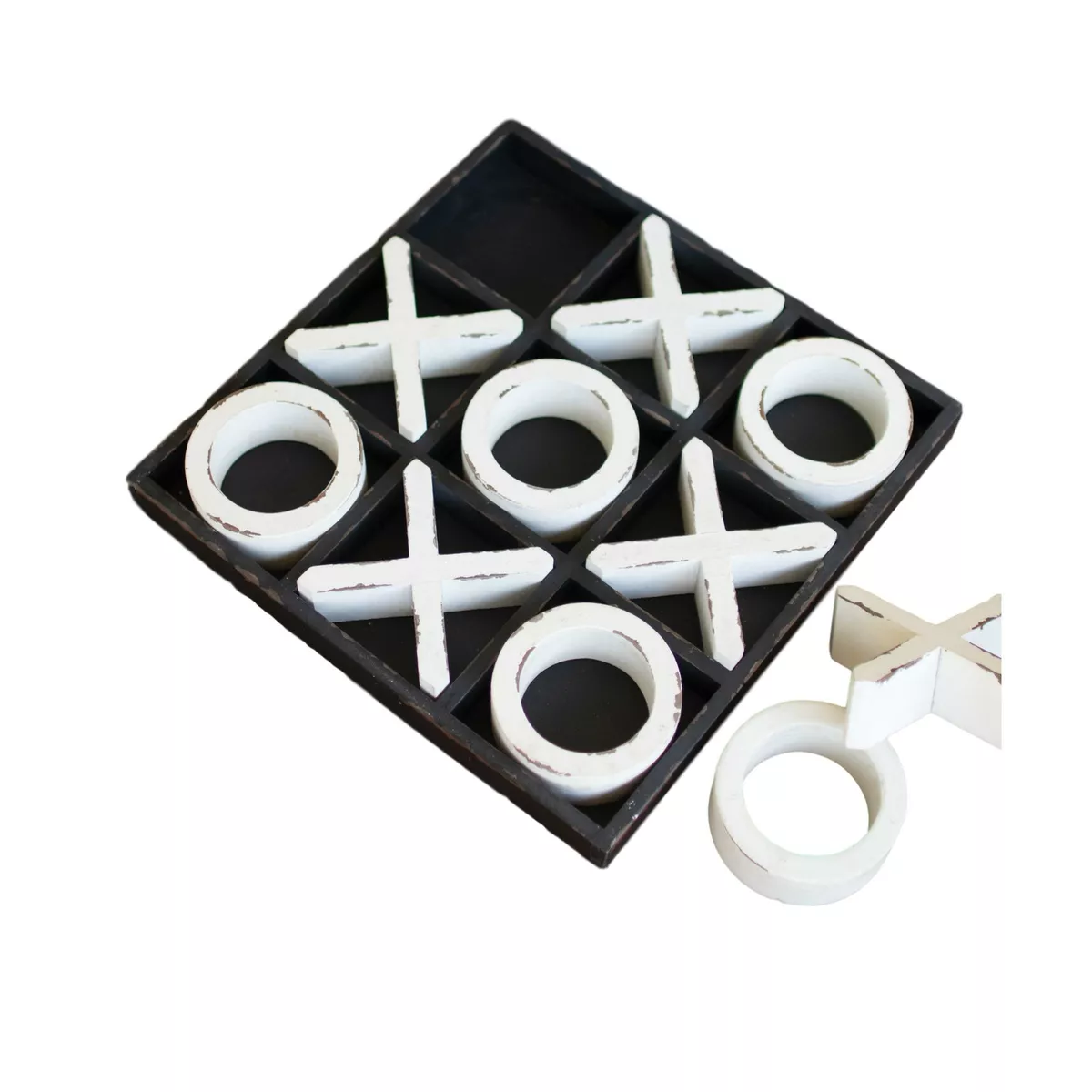 Tic Tac Toe Game - Black & Silver