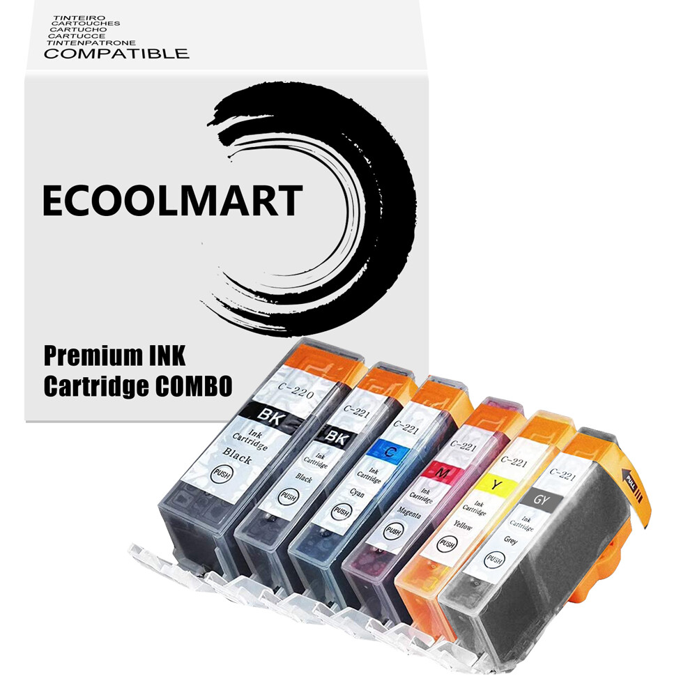 6PK Ink Cartridge for PGI220 CLI221 PIXMA MP980 MP990