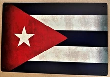 Cuba Bandera Flag Tin Sign (Army Navy Gitmo USAF USMC ) 1303