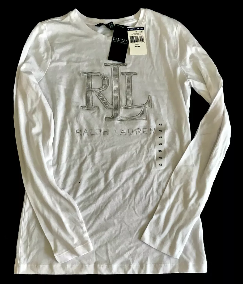 Ralph lauren white long sales sleeve t shirt womens