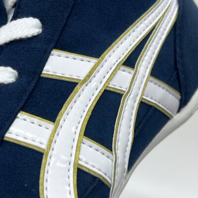 ASICS Wrestling Shoes 1083A001 Navy x white gold edge Successor to