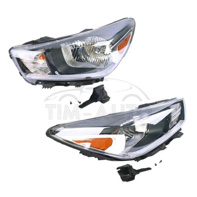 Headlight For 2018-2020 Kia Rio Left Driver+Right Passenger Side W/Bulbs