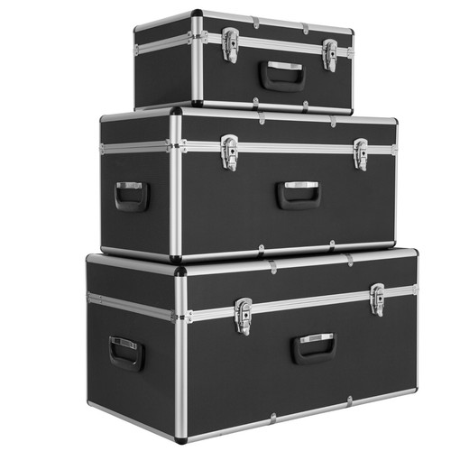 AREBOS 3er Set Tragbarer Transportkoffer Alukoffer Werkzeugkoffer Transportbox - Bild 1 von 12