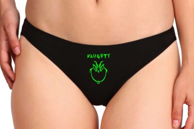The Grinch Funny Sexy Cosplay Party Naughty Slut Glow in Dark Valentine's Thong