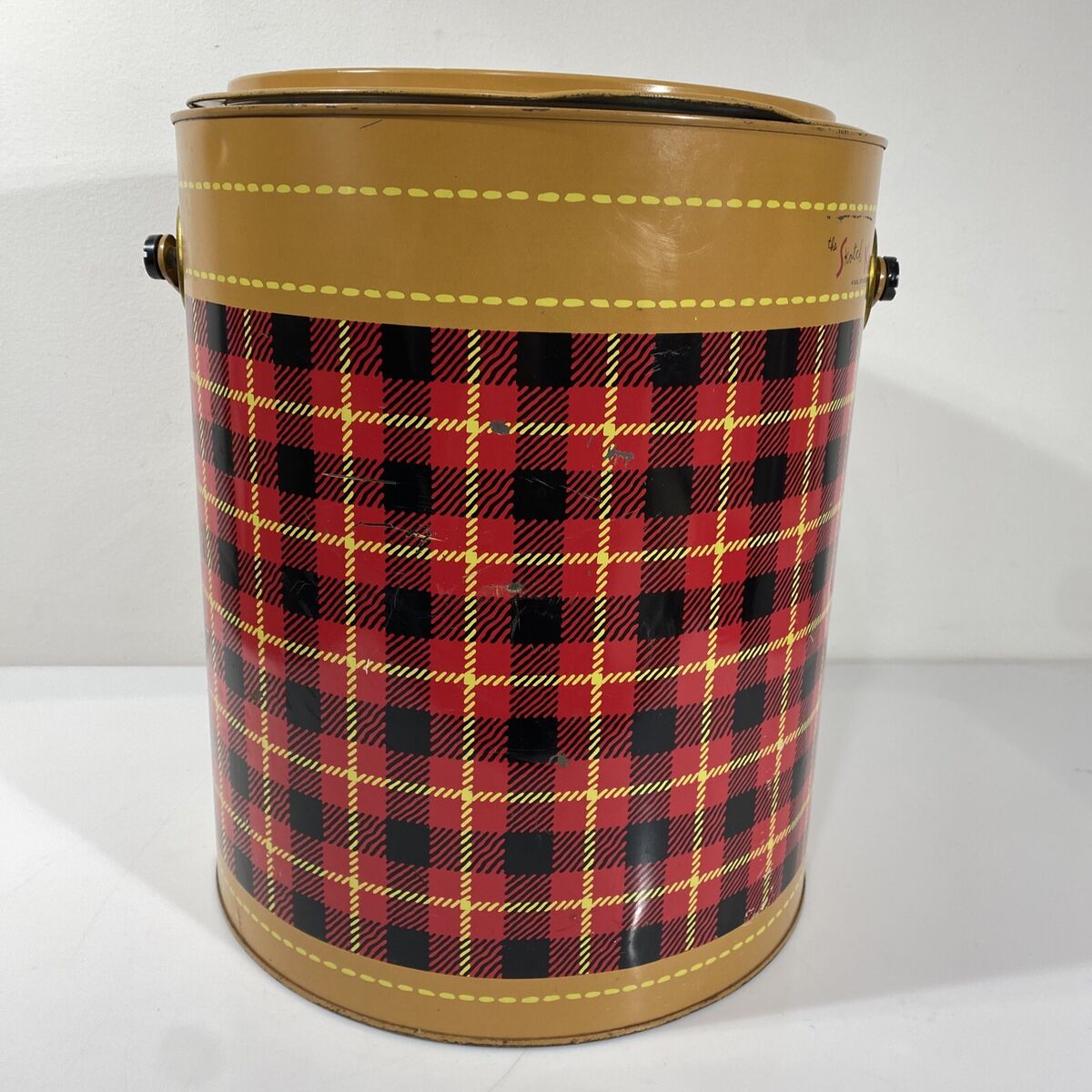 オープニング 大放出セール Vintage Cooler Metal Plaid Red Kooler Corp Skotch Hamilton 30L未満