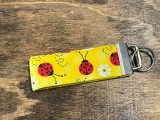 Lady Bug Yellow 4 inch Fabric Key Chain Key Fob MAKES A GREAT GIFT