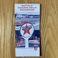 Texaco Map Buffalo Niagara Falls Rochester New York 1965 Gas Oil Advertising