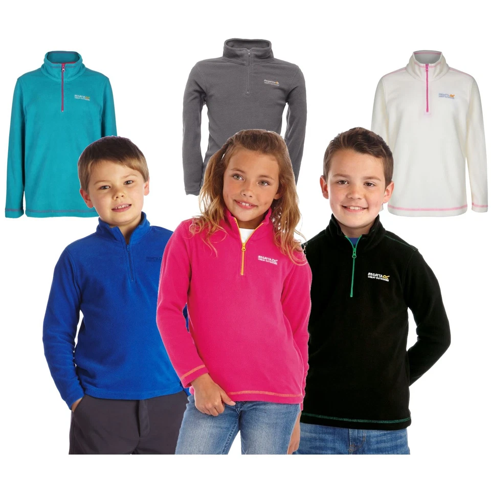 Regatta Hotshot Kids Fleece Girls Boys School Zip Top Jumper Hot Shot II Childs
