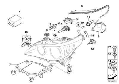 BMW E60 E61 63127187273 - Abdeckkappe Abbiegelicht 5er 164466  