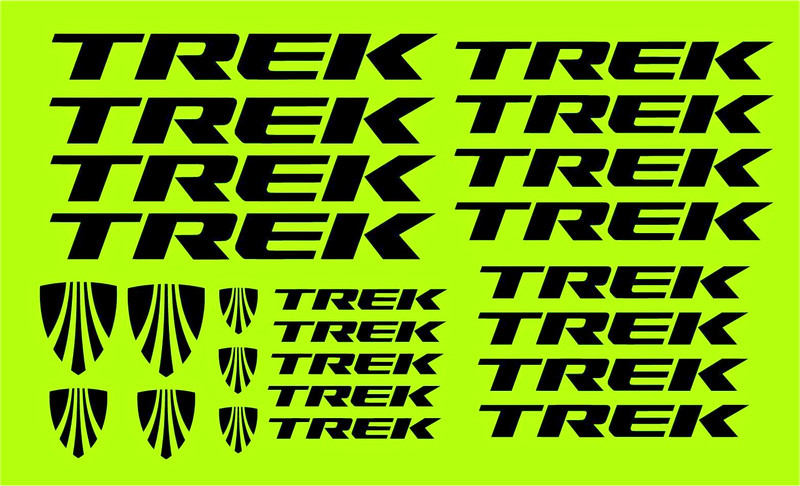 24 x BLACK TREK  frame stickers decals 7 year life vinyl  Cycle Bicycle BIKE