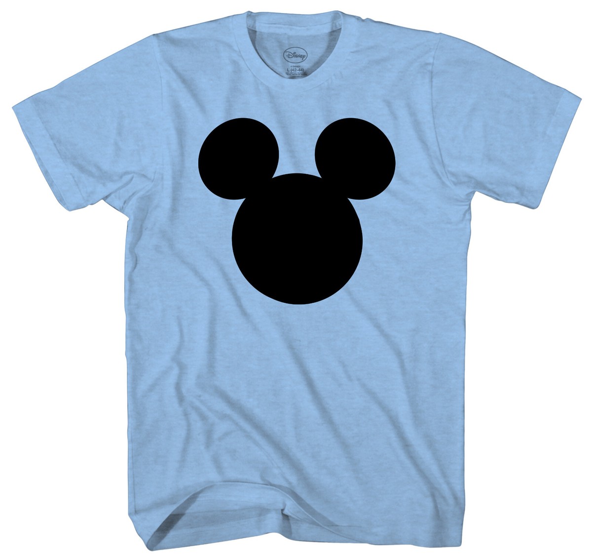 Disney Mickey Mouse Head Silhouette Men's Light Blue Heather