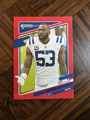 2021 Darius Leonard Donruss Press Proof Red #149 Indianapolis Colts