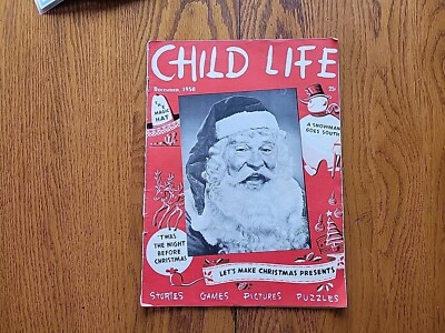 December 1950 Child Life Magazine Christmas Santa Stories Games Puzzles READ 