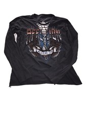 Women  s Affliction Shirt Medium Long Sleeve Gray New With Defect