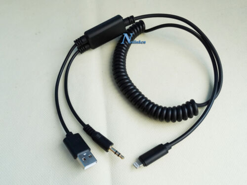 iPHONE 14 13 12 11 X 8 PLUS BMW MINI COOPER AUX IN ADAPTER USB CABLE 61122354478 - Picture 2 of 5