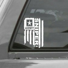 DISTRESSED UNITED STATES ARMY FLAG SNIPER VINYL DECAL STICKER U.S. ARMY