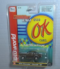 "NEW" AW REL 1 USED OK CARS BLACK '70 CHEVY CHEVELLE SS T JET SLOT CAR
