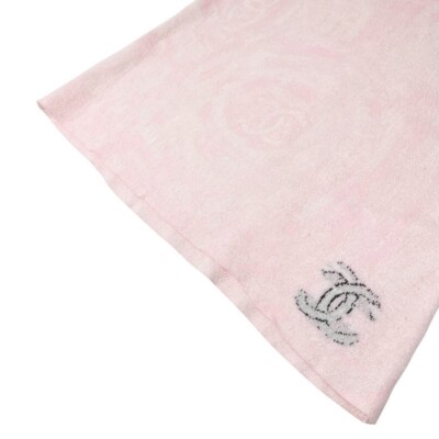 CHANEL Vintage 09C CC Logo T-shirt Knit Top #38 Pink Cotton Rose