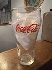 Vintage Double Print Coca-Cola Glass With Red Lettering 6”