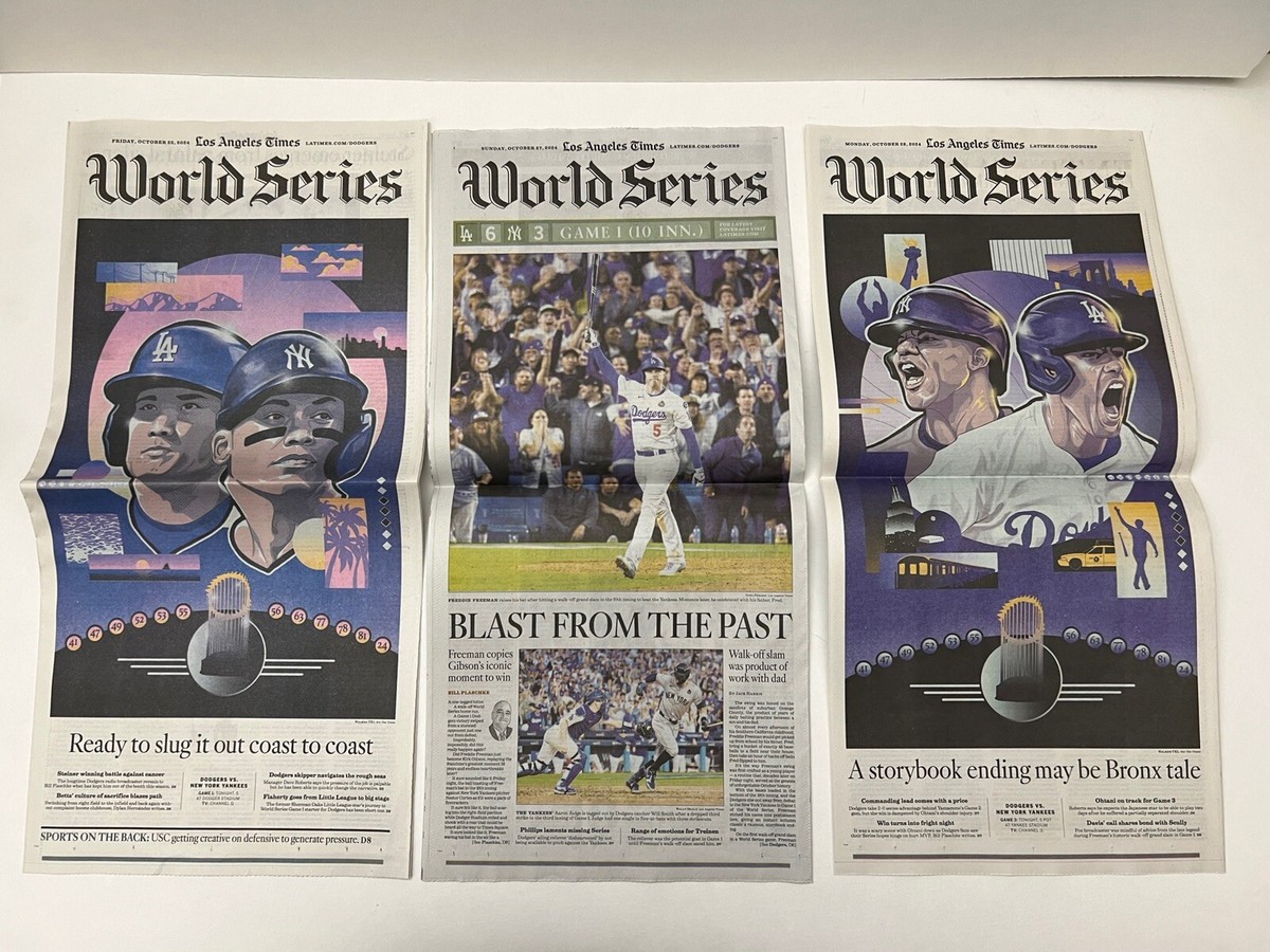 Dodgers 2024 World Series Championship Set Of 8 Los Angeles Times
