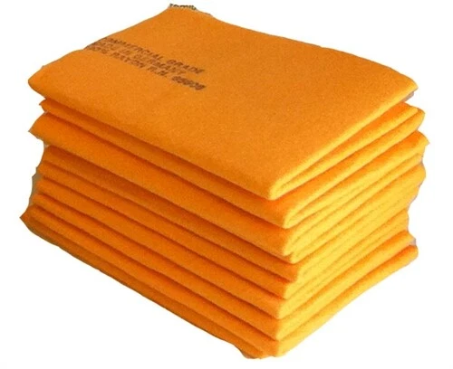 6 New Orange Synthetic Fast Drying Absorbing Chamois Shammy Towel Cloth 27  x 19