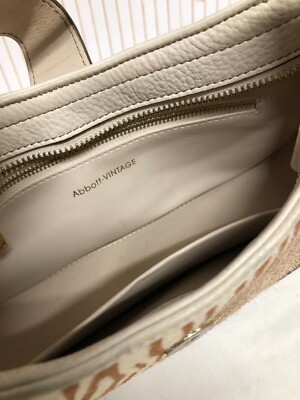 Sac Baguette Abbott Vintage En Cuir Beige Et Zébré - Style épaule, Parfait Quotidien
