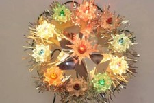 Vintage Mini Tree Topper Silver Tinsel 11 Lights Multi Color Lights Woolworth