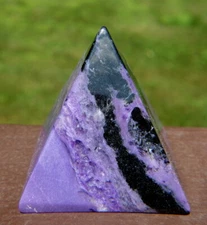 Charoite Pyramid ~ Rich Purple and Black Crystal