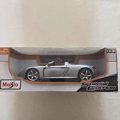 1:18 MAISTO PORSHE CARRERA GT SILVER ON BLACK