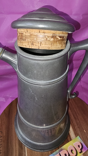 Antique Pairpoint Pewter S Silver Coffee Pitcher Jug P7928 Cork Top Cover Lid - Picture 2 of 18