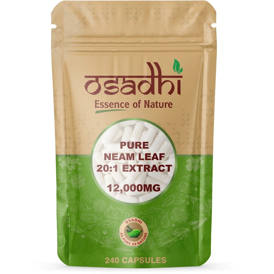 OSADHI Neem Leaf Capsules Vegan High Strength Antioxidant Detox Immune Support Capsule