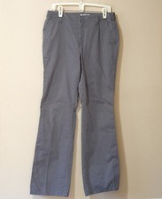 Liz Claiborne Audra Gray Straight Leg Pants Size 10 100 Cotton p50-41